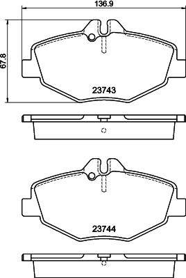 HELLA 8DB 355 018-731 - Kit de plaquettes de frein, frein à disque cwaw.fr