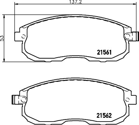 HELLA 8DB 355 013-991 - Kit de plaquettes de frein, frein à disque cwaw.fr