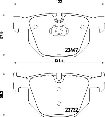 HELLA 8DB 355 013-941 - Kit de plaquettes de frein, frein à disque cwaw.fr