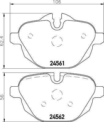 HELLA 8DB 355 013-921 - Kit de plaquettes de frein, frein à disque cwaw.fr