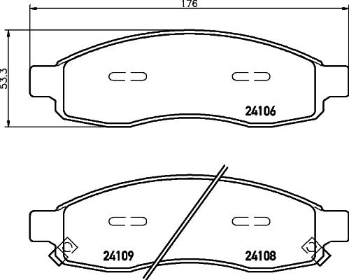 HELLA 8DB 355 013-671 - Kit de plaquettes de frein, frein à disque cwaw.fr