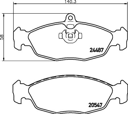 HELLA 8DB 355 013-031 - Kit de plaquettes de frein, frein à disque cwaw.fr