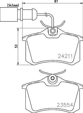 HELLA 8DB 355 013-131 - Kit de plaquettes de frein, frein à disque cwaw.fr