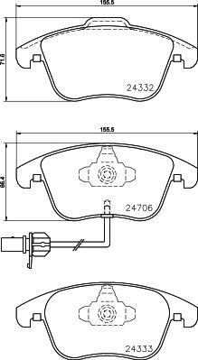 HELLA 8DB 355 013-861 - Kit de plaquettes de frein, frein à disque cwaw.fr