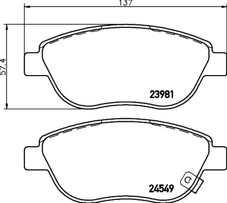 HELLA 8DB 355 013-371 - Kit de plaquettes de frein, frein à disque cwaw.fr