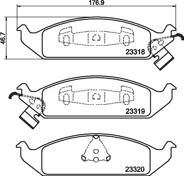 HELLA 8DB 355 013-281 - Kit de plaquettes de frein, frein à disque cwaw.fr