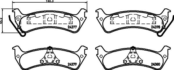 HELLA 8DB 355 012-491 - Kit de plaquettes de frein, frein à disque cwaw.fr