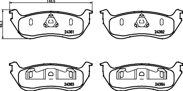 HELLA 8DB 355 012-481 - Kit de plaquettes de frein, frein à disque cwaw.fr