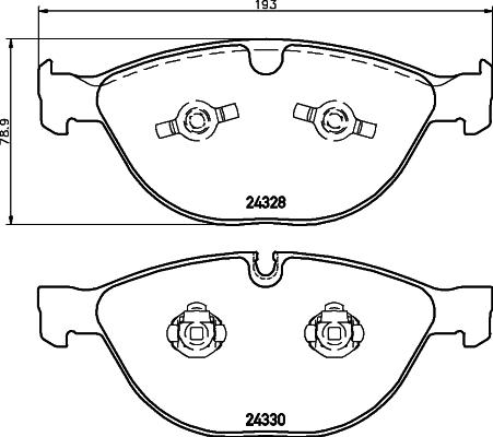 HELLA 8DB 355 012-521 - Kit de plaquettes de frein, frein à disque cwaw.fr