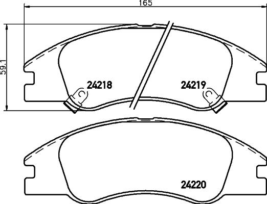 HELLA 8DB 355 028-301 - Kit de plaquettes de frein, frein à disque cwaw.fr