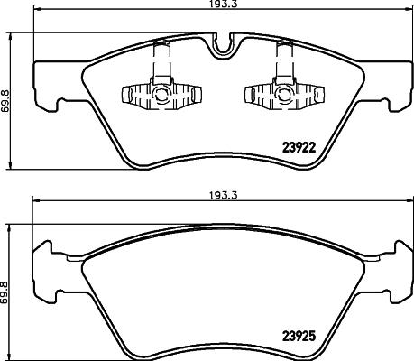 HELLA 8DB 355 012-011 - Kit de plaquettes de frein, frein à disque cwaw.fr