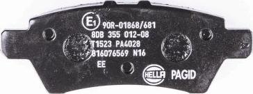 HELLA 8DB 355 012-081 - Kit de plaquettes de frein, frein à disque cwaw.fr