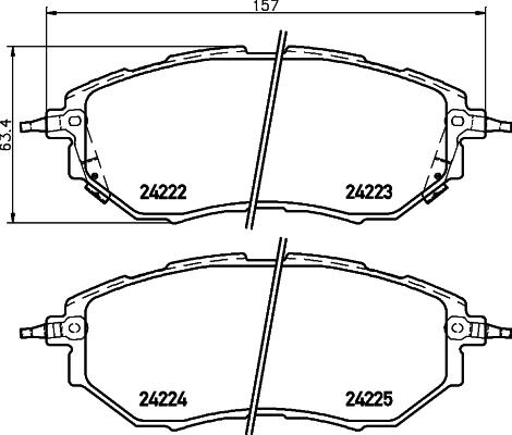 HELLA 8DB 355 012-031 - Kit de plaquettes de frein, frein à disque cwaw.fr