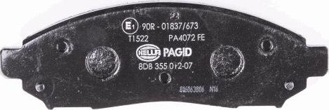 HELLA 8DB 355 012-071 - Kit de plaquettes de frein, frein à disque cwaw.fr