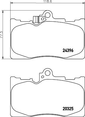 HELLA 8DB 355 012-121 - Kit de plaquettes de frein, frein à disque cwaw.fr