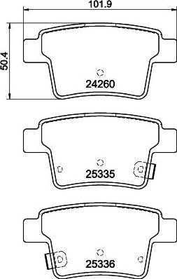 HELLA 8DB 355 012-171 - Kit de plaquettes de frein, frein à disque cwaw.fr