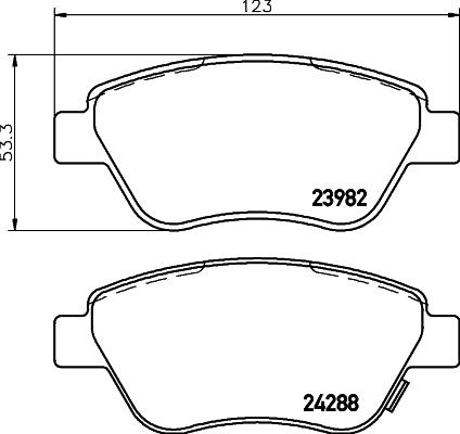 HELLA 8DB 355 012-831 - Kit de plaquettes de frein, frein à disque cwaw.fr