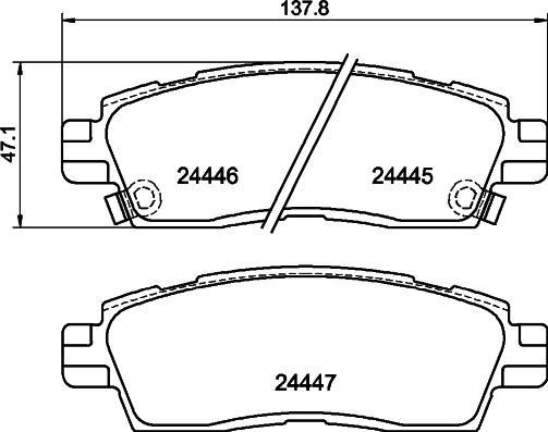 HELLA 8DB 355 012-821 - Kit de plaquettes de frein, frein à disque cwaw.fr