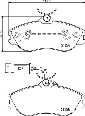 HELLA 8DB 355 017-911 - Kit de plaquettes de frein, frein à disque cwaw.fr