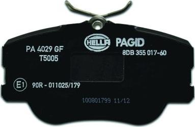 HELLA 8DB 355 017-601 - Kit de plaquettes de frein, frein à disque cwaw.fr