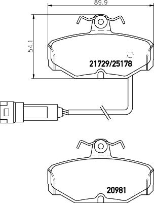 HELLA 8DB 355 017-631 - Kit de plaquettes de frein, frein à disque cwaw.fr