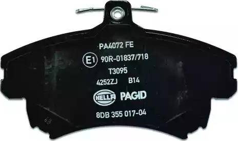 HELLA 8DB 355 017-041 - Kit de plaquettes de frein, frein à disque cwaw.fr