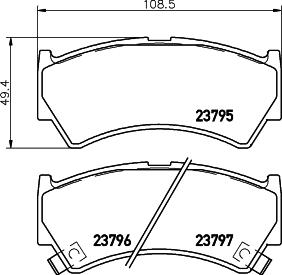 HELLA 8DB 355 017-031 - Kit de plaquettes de frein, frein à disque cwaw.fr