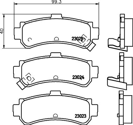 HELLA 8DB 355 017-191 - Kit de plaquettes de frein, frein à disque cwaw.fr