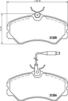 HELLA 8DB 355 017-841 - Kit de plaquettes de frein, frein à disque cwaw.fr