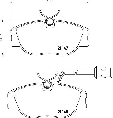 HELLA 8DB 355 017-781 - Kit de plaquettes de frein, frein à disque cwaw.fr