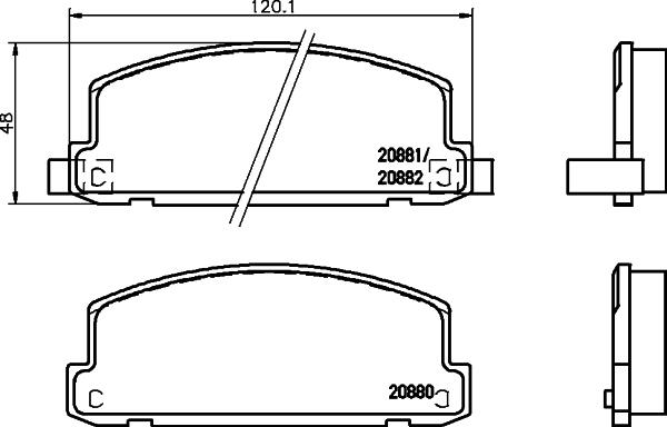 HELLA 8DB 355 039-581 - Kit de plaquettes de frein, frein à disque cwaw.fr