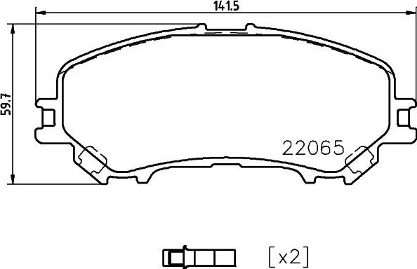 HELLA 8DB 355 039-571 - Kit de plaquettes de frein, frein à disque cwaw.fr