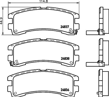 HELLA 8DB 355 039-641 - Kit de plaquettes de frein, frein à disque cwaw.fr