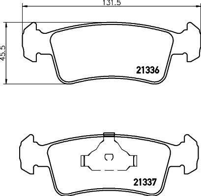 HELLA 8DB 355 039-621 - Kit de plaquettes de frein, frein à disque cwaw.fr