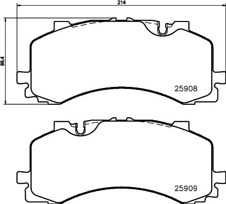 HELLA 8DB 355 036-471 - Kit de plaquettes de frein, frein à disque cwaw.fr