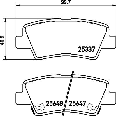 HELLA 8DB 355 036-541 - Kit de plaquettes de frein, frein à disque cwaw.fr