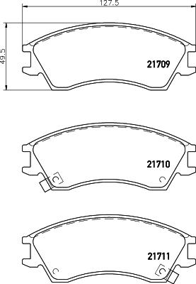 HELLA 8DB 355 036-571 - Kit de plaquettes de frein, frein à disque cwaw.fr