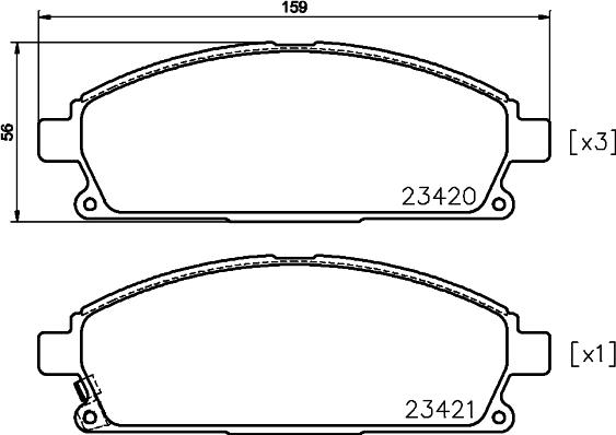 HELLA 8DB 355 036-661 - Kit de plaquettes de frein, frein à disque cwaw.fr