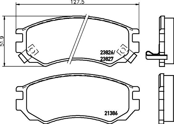 HELLA 8DB 355 036-601 - Kit de plaquettes de frein, frein à disque cwaw.fr