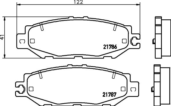 HELLA 8DB 355 030-541 - Kit de plaquettes de frein, frein à disque cwaw.fr