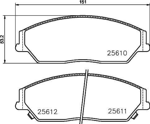 HELLA 8DB 355 030-031 - Kit de plaquettes de frein, frein à disque cwaw.fr