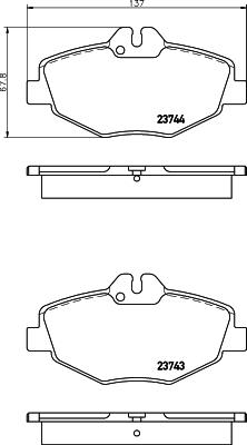 HELLA 8DB 355 031-581 - Kit de plaquettes de frein, frein à disque cwaw.fr