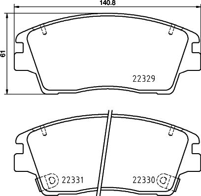 HELLA 8DB 355 031-671 - Kit de plaquettes de frein, frein à disque cwaw.fr