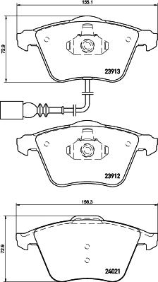 HELLA 8DB 355 031-011 - Kit de plaquettes de frein, frein à disque cwaw.fr