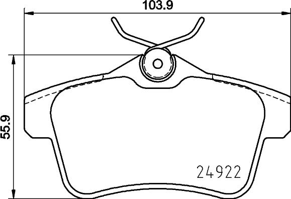 HELLA 8DB 355 031-811 - Kit de plaquettes de frein, frein à disque cwaw.fr