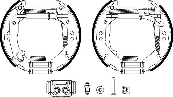 HELLA 8DB 355 038-171 - Jeu de mâchoires de frein cwaw.fr