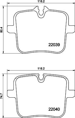 HELLA 8DB 355 037-991 - Kit de plaquettes de frein, frein à disque cwaw.fr