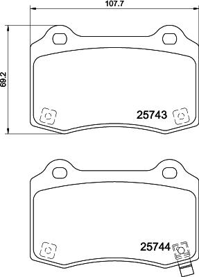 HELLA 8DB 355 037-621 - Kit de plaquettes de frein, frein à disque cwaw.fr