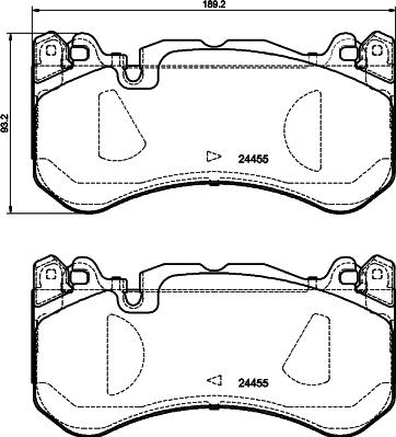 HELLA 8DB 355 037-871 - Kit de plaquettes de frein, frein à disque cwaw.fr