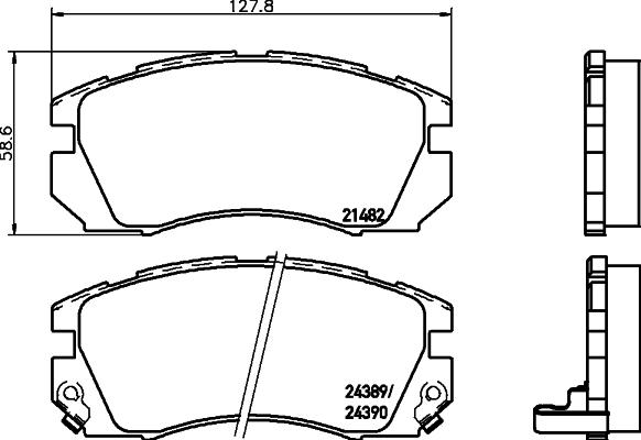 HELLA 8DB 355 037-271 - Kit de plaquettes de frein, frein à disque cwaw.fr